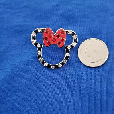 Disney Pin 102839 Minnie Mouse Icon Jeweled Outline Rhinestones Red Bow Mickey • $12.99