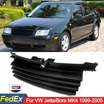 For 1999-2005 VW Jetta/Bora MK4 Models Front Upper Bumper Grille Badgeless Black • $1033.99