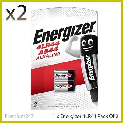 2 X ENERGIZER 4LR44 ALKALINE 6V BATTERY 476A PX28A A544 With Longest Expiry • £4.19