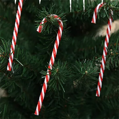 10x Large Plastic Candy Cane Christmas Tree Hanging Decor Xmas Prop Ornament UK • £3.51