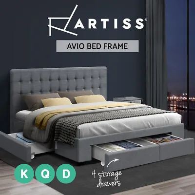 $387.95 • Buy Artiss Bed Frame Double Queen King Size Base With Storage Drawer Mattress