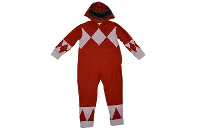 $9.99 • Buy Mighty Morphin Power Rangers Dino Boys Hooded Red Pajama Costume New Size 4