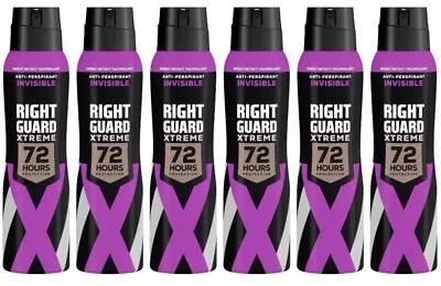 £18.99 • Buy 6 X 150ml Right Guard Womens Deodorant Xtreme Invisible Anti-Perspirant Spray