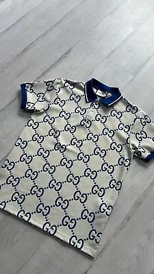 Men's Gucci GG Monogram Polo Shirt - White Size XL XXL • $325