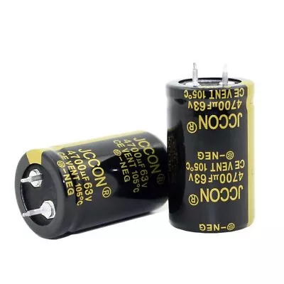 Snap-in Electrolytic Radial Capacitor 63V 4700uF Amplifier Audio 105C 25x40mm • £3.74