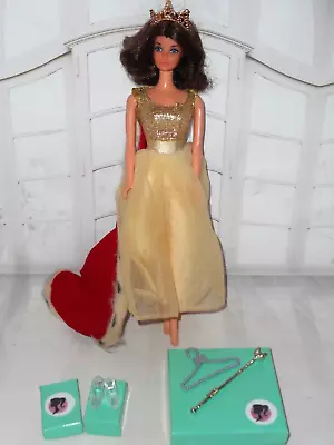 Vintage QUICK CURL MISS AMERICA BARBIE IN ORIGINAL DRESS  CAPE SCEPTER + TIARA + • $39.99