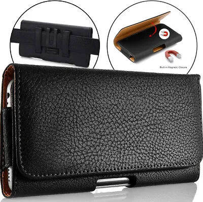 For ZTE Blade A3 Prime Phone Case Leather Belt Holster Clip Pouch Cover Black • $11.59