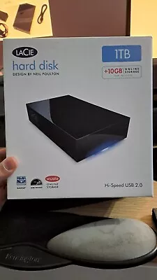 Lacie Hard Disk Neil Poulton. 1TB. USB Boxed With PSU And Cable. • £22