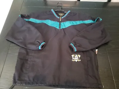 VINTAGE ANAHEIM MIGHTY DUCKS 90s RIVAL NHL HOCKEY PULLOVER JACKET ADULT L • $55