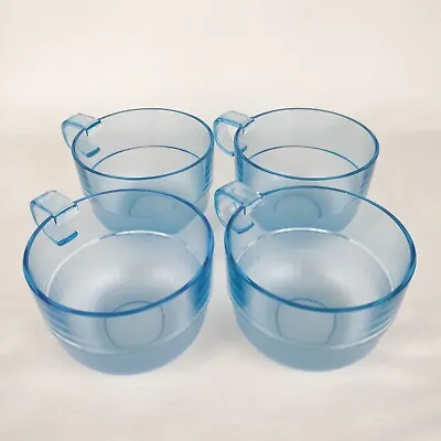 Tupperware Preludio Stackable Acrylic Mug Cup Lot Of 4 Blue Water New Old Stock • $16.99
