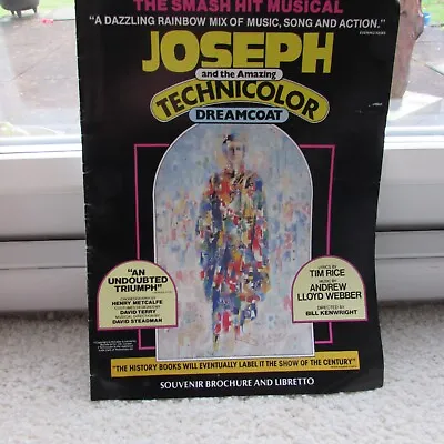 1989 Joseph And The Amazing Technicolour Dreamcoat Sovenir Brochure And Libretto • £2