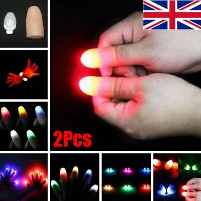 2x Light Close Up Party Magic Light-Up Glow Thumbs Fingers Flash Trick Appearing • £3.70