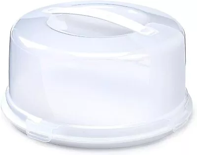 Whitefurze Round Cake Box White Portable Carrier Clip Container 30cm Diameter • £9.25