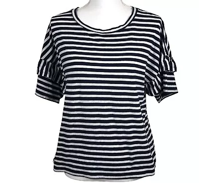 Jcrew Women Top Blouse Blue Striped Nautical Size Small • $10