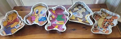 Set Of 5 Wilton Cake Pans Pooh Tweety Barney Tasmanian Devil Tigger • $89.50