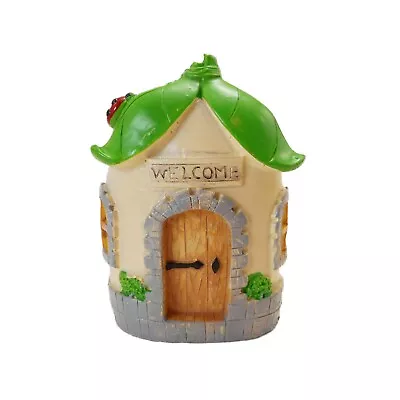 Fairy Garden Forest Figurine Cottage House With Leaf Roof Miniature 4.5  Tall • $5.99