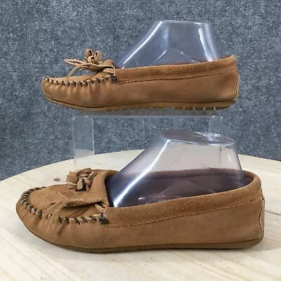 Minnetonka Shoes Womens 7.5 Kilty Slip On Moccasin Loafers Flats Brown Leather  • $18.84