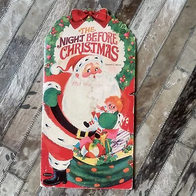 VTG Christmas Die Cut The Night Before Christmas Flocked Book Whitman 1968 🎅📕 • $13.50