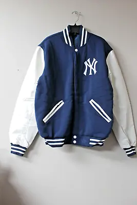 New MLB New York Yankees Reversible Embroidery Varsity Poly Jacket Men's L • $79.99