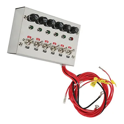 Car DC12V 24V 15A 6 Gang Toggle Switch Panel With Fuses LED Indicators Polished • $66.53