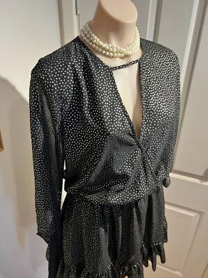 $14.95 • Buy Atmos & Here Size 12 Mini Dress Tunic Long Sleeve Special Occasion Sophisticated