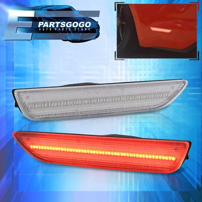 For 15-22 Ford Mustang Chrome LED Rear Bumper Side Marker Lights Reflector Lamps • $18.99