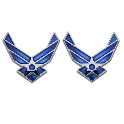 2x Metal Badge US Air Force USAF Blue Wings Car Emblem Sticker Decal (Air Force) • $15.10