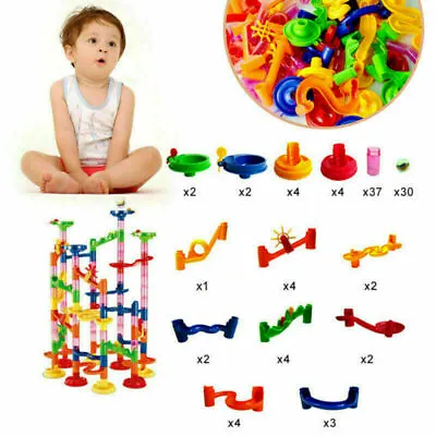 105X DIY Construction Marble Race Run Maze Balls Track Building Blocks Trendy UK • £17.98