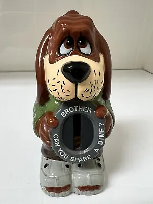 Vintage Dog Homeless  Hound Piggy Bank Spare Change 1980's J.S.N.Y Plastic Dog • $7.99