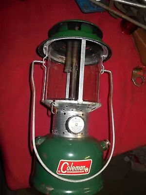 Vintage Coleman 220F Dual Mantal Lantern 1967 Pyrex Globe Nice Condition Camping • $20