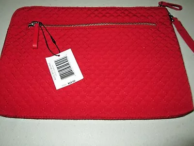 NWT Vera Bradley Large Iconic Red Wristlet Clutch - $68 Retail - RFID Protection • $29.99