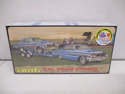 AMT Retro Deluxe Cal Drag Combo Ford Galaxie Falcon Funny Car Trailer 1/25 • $67.92