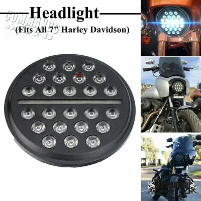 $79.60 • Buy Motorcycle LED Headlight Fits 7  Harley Davidson Dyna Sportster Touring V-Rod 
