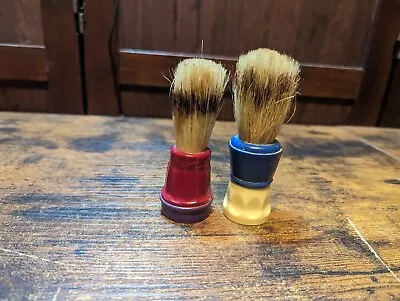 Lot Of 2 Vintage Made Rite Shaving Brush Red Purple Blue Cream • $17.59