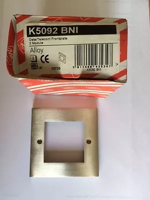 MK K5092 BNI Alloy Data Telecom Frontplate 2 Module Brushed Nickel • £3.99