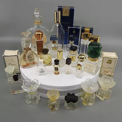 Lot Of 25 Empty Vintage Perfume Bottles High End Miniature Shalimar Oscar Lubin • $55