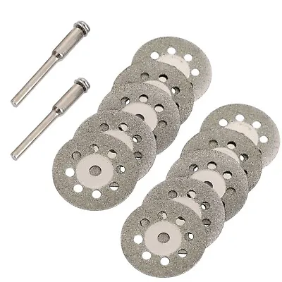 £6.99 • Buy 12pc Mini Diamond Cutting Discs Set Wheel Blade Drill Dremel Rotary Mandrel Tool