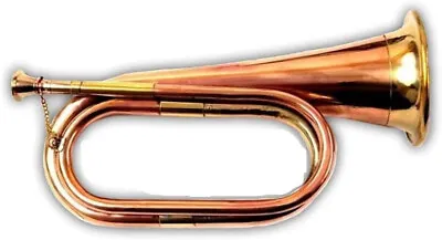 Solid Copper & Brass Bugle| US Military Cavalry Horn Musical Instrument Classic • $49.49