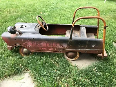 Murray Pedal Car; City Fire Truck Hook And Ladder With Hub Caps 1950s • $360