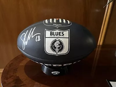 Sam Walsh Signed AFL Retro Carlton FC Sherrin Football • $250