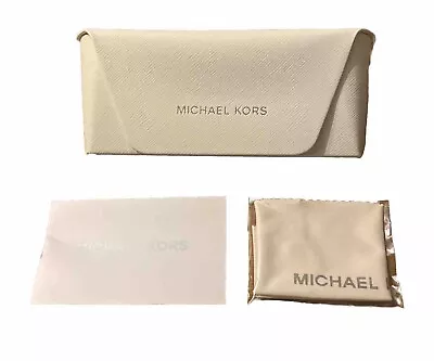 Michael Kors White Leather Eyeglass / Sunglass Case Authentic 6.5 X3 X3 . • $10