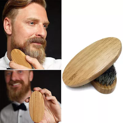 Men Boar Bristle Beard Brush Round Wood Handle Mustache Comb • $5.65
