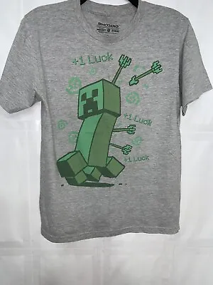 Mojang Youth Large Gray Minecraft Creeper Short Sleeve T-Sshirt • $6.71