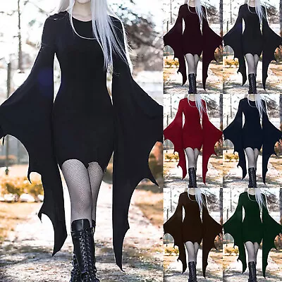 $26.49 • Buy Women Gothic Dress Butterfly Sleeve Costumes Long Maxi Dresses For Women Summer
