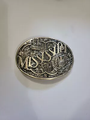 Mississippi State Seal Solid Brass Award Design 1st Ed 80s Vintage Belt Buckle. • $120