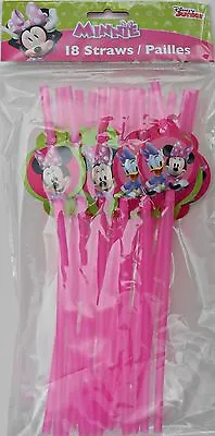 Party Straws DISNEY MINNIE MOUSE Birthday Supplies 18 Pack • $2.95