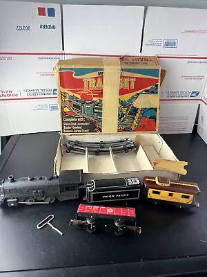 1970 Vintage Original Marx Mechanical Train Set #528 With Keytrack And Box • $27.95