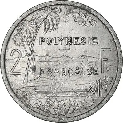 French Polynesia 2 Francs Coin | Liberty Sitting | Sailboat | 1973 - 2020 • $6.16