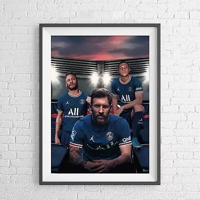 $16.95 • Buy Messi Mbappe Neymar - PSG Soccer Football Poster Picture Print - Sizes A5 To A0
