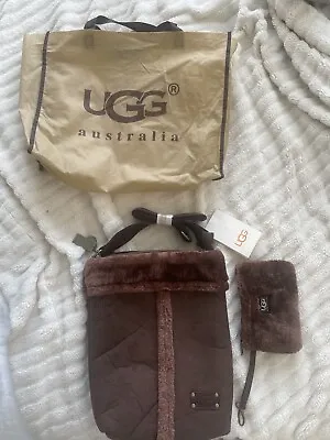 New Ugg Shoulder / Crossbody Bucket Bag & Purse Chocolate Brown Fur Y2K • £69.99